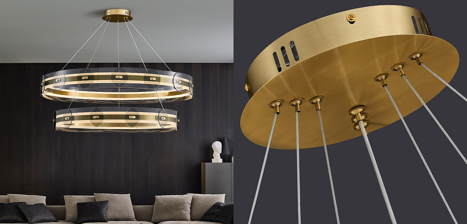 Люстра Gold 2 ring horizontal chandelier Люстра Gold 2 ring horizontal chandelier - Loft-Concept в Орле