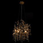 Подвесная люстра в виде ветвей деревьев золотого цвета с прозрачными подвесками-каплями 8 и 14 ламп Droplet Chandelier варинант исполнения - 5 | Loft Concept в Орле