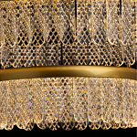 Люстра двухъярусная с золотого цвета и прозрачными подвесками Pettico варинант исполнения - 7 | Loft Concept в Орле