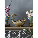 Чаша голубого цвета с оранментом и и бронзовыми фигурами леопардов Eden Garden варинант исполнения - 5 | Loft Concept в Орле