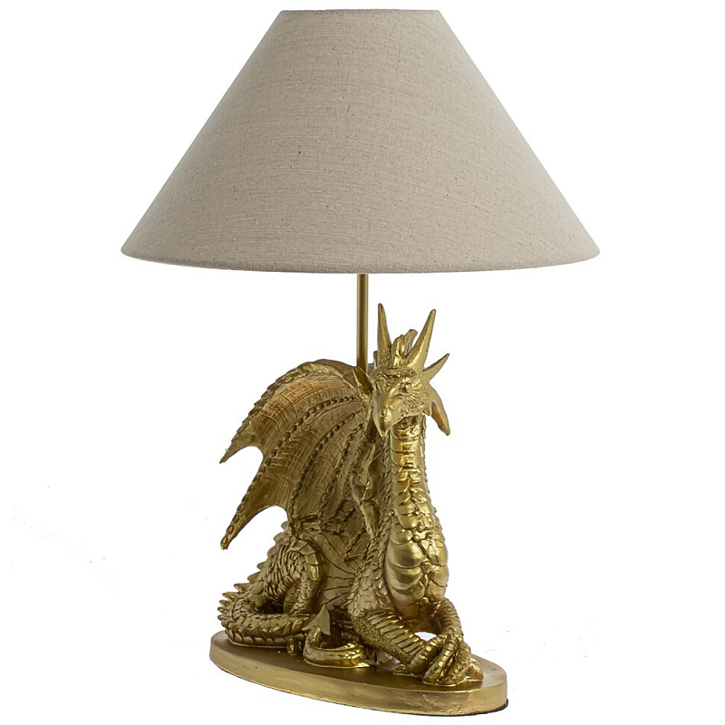 Настольная лампа с абажуром Дракон Golden Dragon Lamp Beige Золотой Бежевый Настольная лампа с абажуром Дракон Golden Dragon Lamp Beige Золотой Бежевый в Орле | Loft Concept