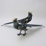 Статуэтка бронзовая пара Фазаны синие Bronze Birds варинант исполнения - 1 | Loft Concept в Орле