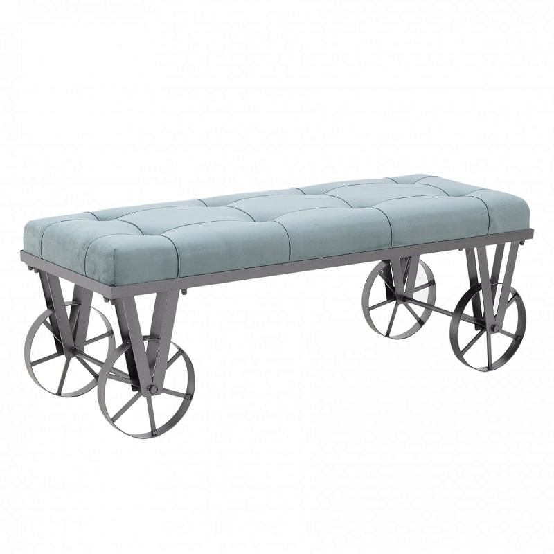 Банкетка Bench Seat Loft blue Черный Светло-голубой Банкетка Bench Seat Loft blue Черный Светло-голубой в Орле | Loft Concept