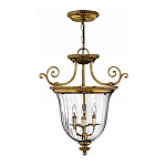 Люстра подвесная цвета латунь с прозрачным стеклянным плафоном и тремя лампами в классическом стиле на цепи Hinkley варинант исполнения - 2 | Loft Concept в Орле