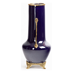 Ваза темно-синяя фарфоровая с бронзовыми ручками и ножками Eden Garden варинант исполнения - 3 | Loft Concept в Орле