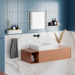 Настенное зеркало квадратной формы в металлической раме золотого цвета CORNER MIRROR GOLD варинант исполнения - 3 | Loft Concept в Орле