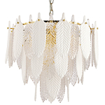 Люстра с декором из рельефного стекла в виде перьев Abelia Feather Chandelier 10 варинант исполнения - 1 | Loft Concept в Орле
