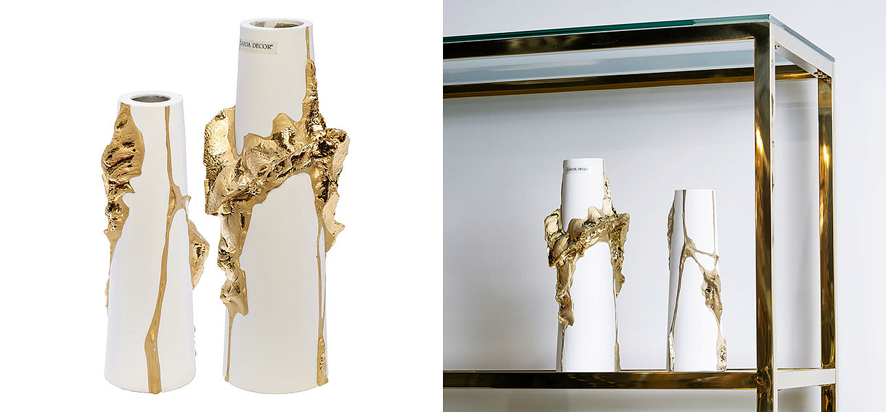 Ваза Rhea white with gold 30 Ваза Rhea white with gold 30 - Loft-Concept в Орле