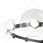 Люстра подвесная круглая с 12-ю прозрачными куполообразными плафонами и черным металлическим основанием Flos Wireline Lighting варинант исполнения - 4 | Loft Concept в Орле