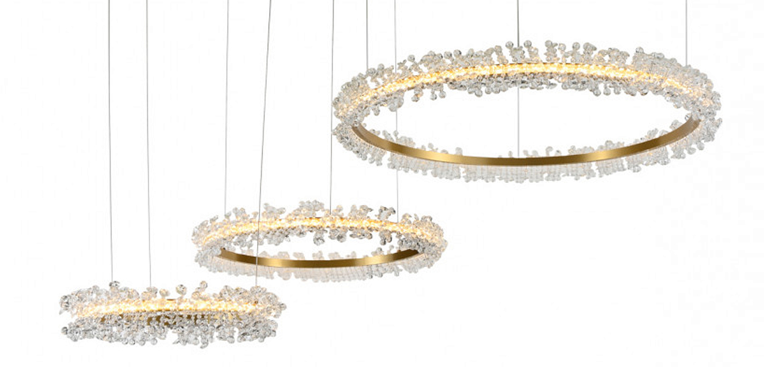 Люстра Crystal round chandelier 3 кольца Латунь Люстра Crystal round chandelier 3 кольца Латунь - Loft-Concept в Орле
