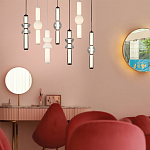 Подвесной светильник из дымчатого стекла цилиндрической формы с чёрным металлическим основанием Hiding secrets варинант исполнения - 9 | Loft Concept в Орле