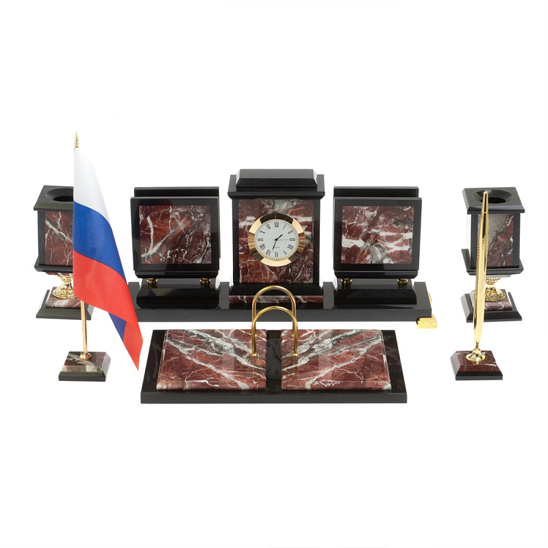 Настольный письменный набор из креноида и змеевика на бронзовых ножках Marble Accessory Золотой Черный Креноид Настольный письменный набор из креноида и змеевика на бронзовых ножках Marble Accessory Золотой Черный Креноид в Орле | Loft Concept