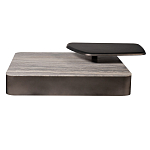 Столик журнальный квадратный  с полкой Sculptural Marble Accent с мрамором  варинант исполнения - 3 | Loft Concept в Орле