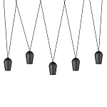 Подвесной светильник черными плафонами на длинных пересекающихся тросах Construction варинант исполнения - 1 | Loft Concept в Орле