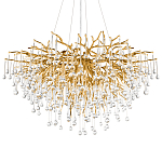 Люстра подвесная с прозрачными стеклянными подвесками в форме капель Диаметр 100 см Droplet Chandelier варинант исполнения - 7 | Loft Concept в Орле