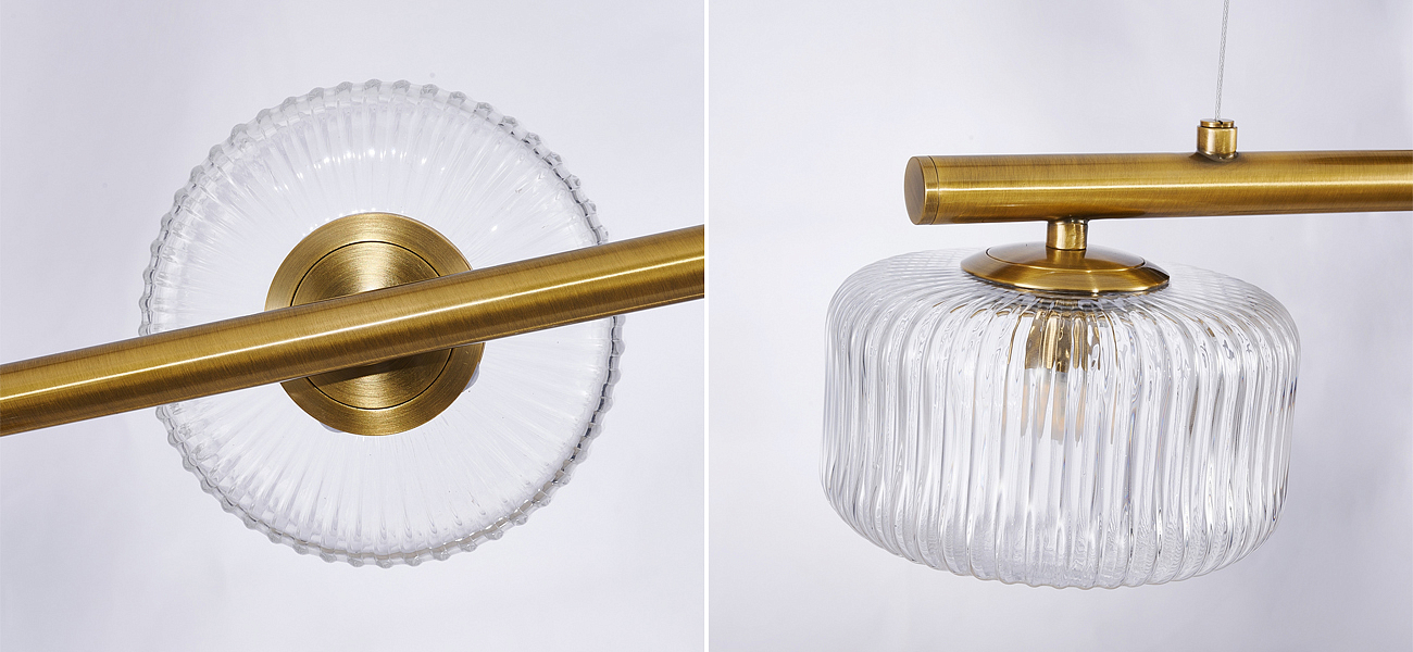 Люстра Blown Glass с прозрачными рельефными плафонами Люстра Blown Glass с прозрачными рельефными плафонами - Loft-Concept в Орле