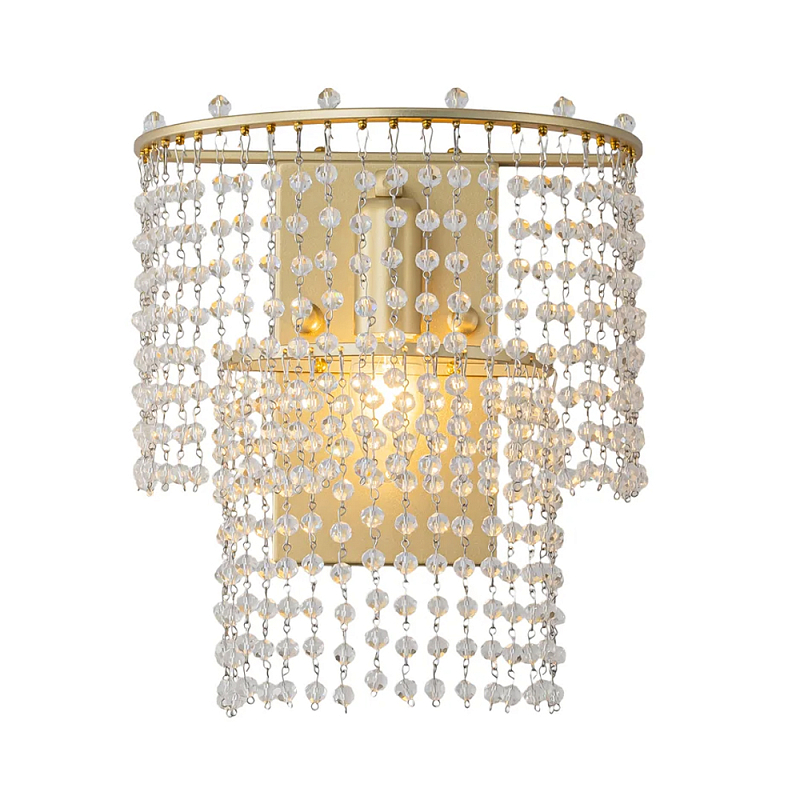 Бра с каскадами кристаллов Crystal Rains Прозрачный Золотой в Орле | Loft Concept 