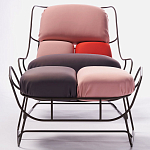 Дизайнерское разноцветное кресло на металлическом каркасе с подставкой для ног Poltronova Plasma Armchair варинант исполнения - 5 | Loft Concept в Орле