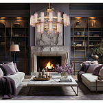 Люстра двухъярусная круглая с текстурными цилиндрическими плафонами Glimpse варинант исполнения - 5 | Loft Concept в Орле