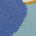 Плед из хлопка синего цвета с абстрактным принтом Elysian Flow Ocean варинант исполнения - 3 | Loft Concept в Орле