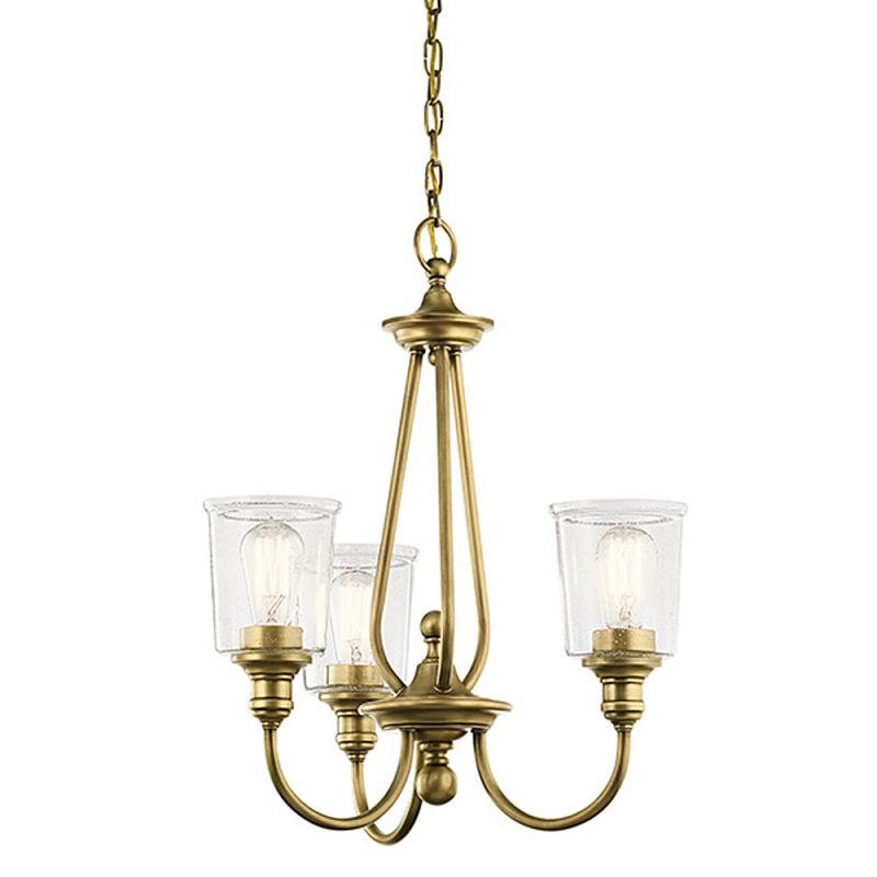 Люстра с прозрачными плафонами из пузырчатого стекла Kichler Латунь Прозрачное Стекло Никель в Орле | Loft Concept 