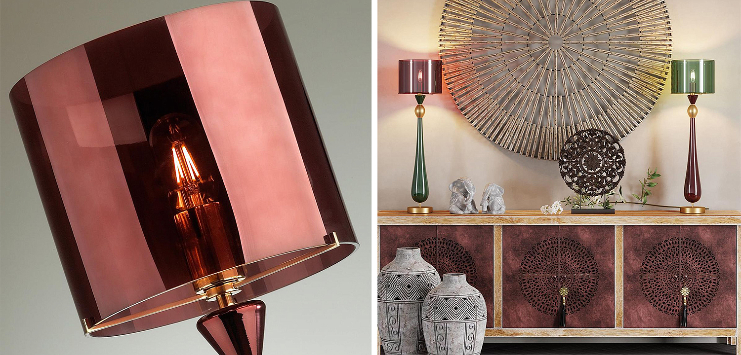 Настольная лампа Roser Burgundy Green Table Lamp Настольная лампа Roser Burgundy Green Table Lamp - Loft-Concept в Орле
