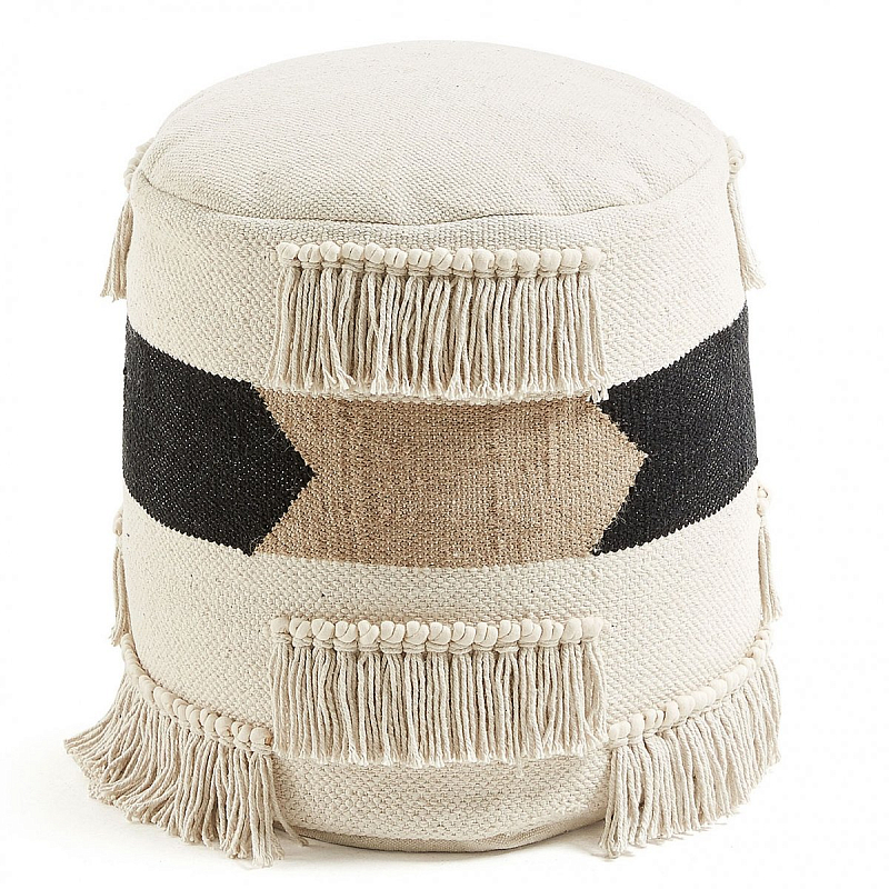 Пуф Boho Style Черный Молочный Бежевый Пуф Boho Style Черный Молочный Бежевый в Орле | Loft Concept