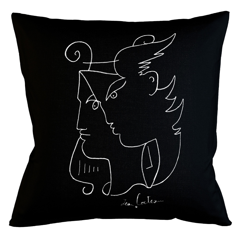 Декоративная подушка White Silhouette Orpheus Pillow Бежевый Черный Декоративная подушка White Silhouette Orpheus Pillow Бежевый Черный в Орле | Loft Concept