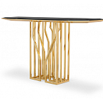 Консоль с чёрной столешницей и золотым фигурным основанием Cosmo варинант исполнения - 2 | Loft Concept в Орле