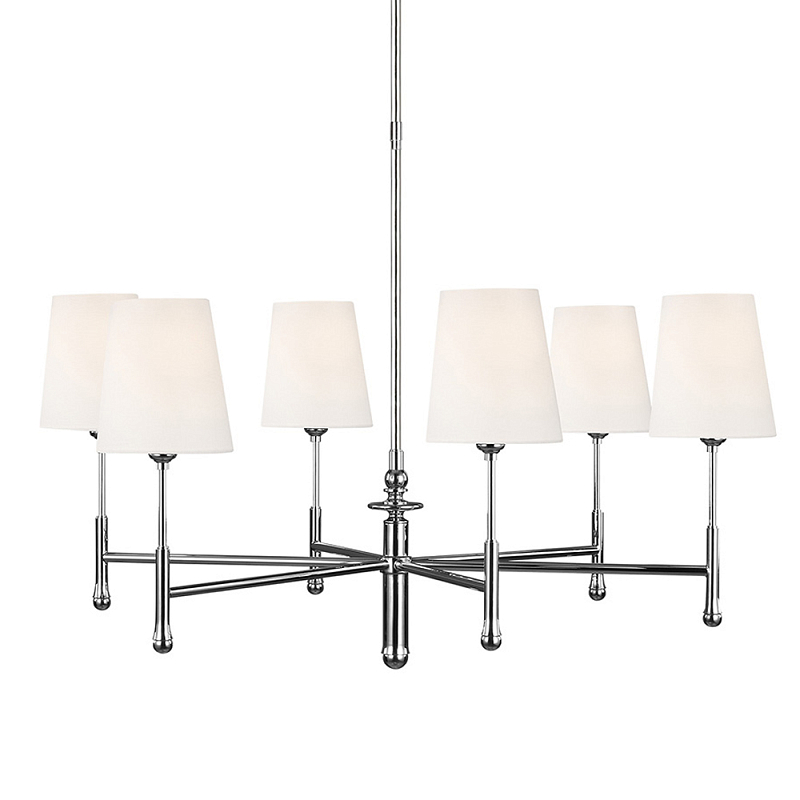 Люстра с 6-ю белыми конусными плафонам Generation Lighting Латунь Белый Бежевый в Орле | Loft Concept 