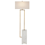 Торшер с прямоугольным абажуром на белом мраморном основании Asymmetry on Marble варинант исполнения - 1 | Loft Concept в Орле