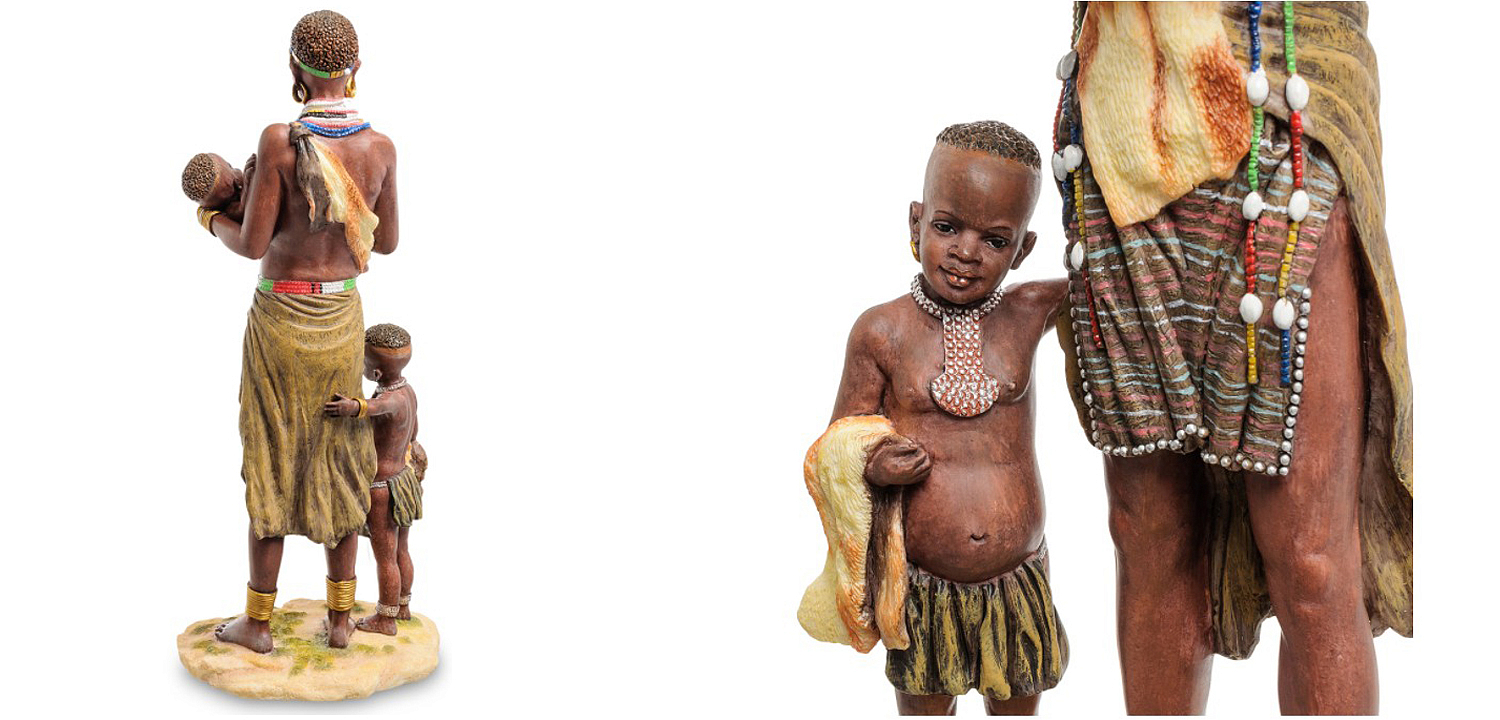 Статуэтка African woman with children Статуэтка African woman with children - Loft-Concept в Орле