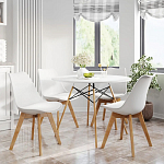 Стул с основой из пластика и мягким сиденьем Arvika White варинант исполнения - 8 | Loft Concept в Орле