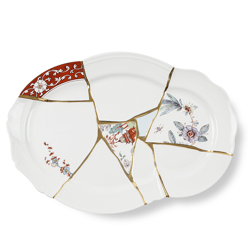 Блюдо Seletti Kintsugi Белый Золотой Мульти Блюдо Seletti Kintsugi Белый Золотой Мульти в Орле | Loft Concept