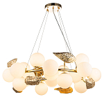 Люстра круглая на золотистом каркасе с белыми стеклянными плафонами Zest of Light варинант исполнения - 1 | Loft Concept в Орле