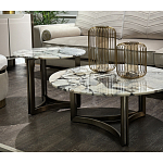 Столик журнальный с круглой мраморной столешницей Unique Stone Design варинант исполнения - 7 | Loft Concept в Орле