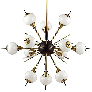 White Glass Globes Sputnik Chandelier