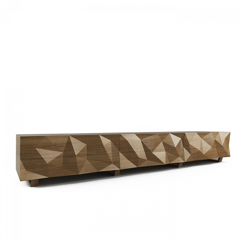 Тумба для ТВ древесного цвета с большими угловыми фигурами Geometric Greece Древесина Тумба для ТВ древесного цвета с большими угловыми фигурами Geometric Greece Древесина в Орле | Loft Concept