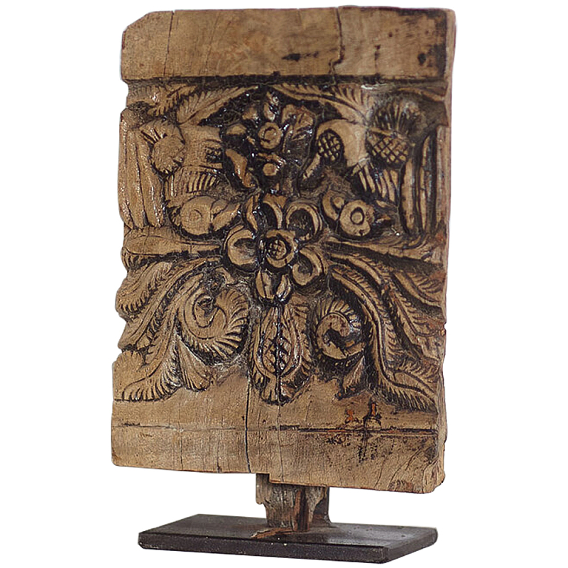 Декоративный аксессуар из тика Antique Carved Fragment Древесина Коричневый Декоративный аксессуар из тика Antique Carved Fragment Древесина Коричневый в Орле | Loft Concept