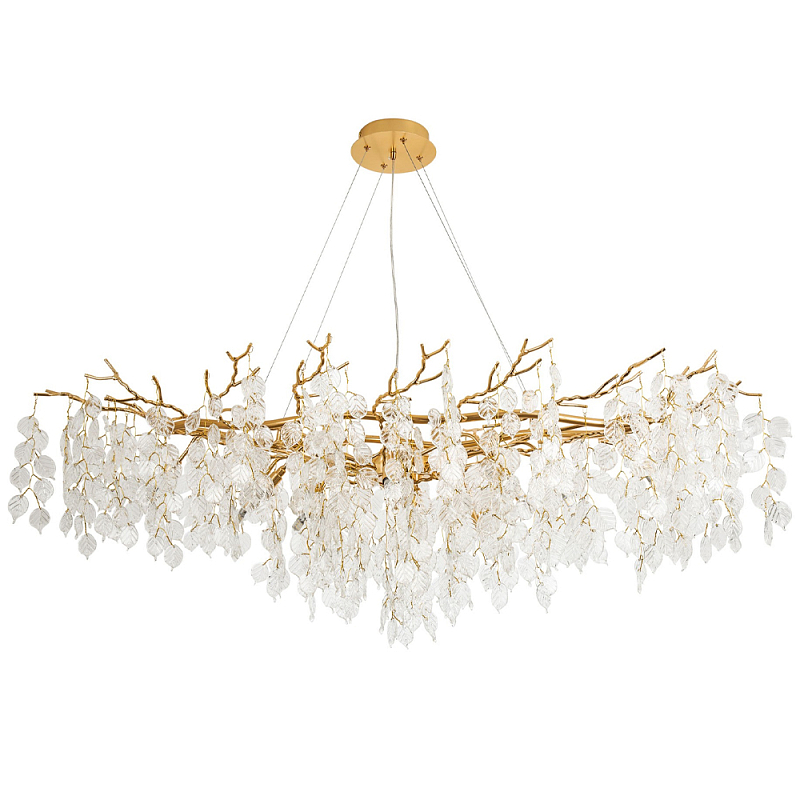 Люстра с хрустальными подвесками в виде листьев Fairytree Leaves Linear Gold Chandelier 12 Золотой Прозрачный Люстра с хрустальными подвесками в виде листьев Fairytree Leaves Linear Gold Chandelier 12 Золотой Прозрачный в Орле | Loft Concept
