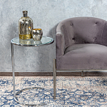 Приставной столик на серебристом основании с столешницей из стекла Noir варинант исполнения - 4 | Loft Concept в Орле