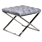 Пуф велюровый серый с каретной стяжкой Perennially варинант исполнения - 1 | Loft Concept в Орле