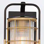 Настенный фонарь цилиндрической формы с рифленым стеклом в золотом каркасе на черном прямоугольном основании Eurofase варинант исполнения - 13 | Loft Concept в Орле