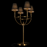 Настольная лампа на металлическом основании бронзового цвета с 4-мя черными конусовидными абажурами Dignity варинант исполнения - 4 | Loft Concept в Орле