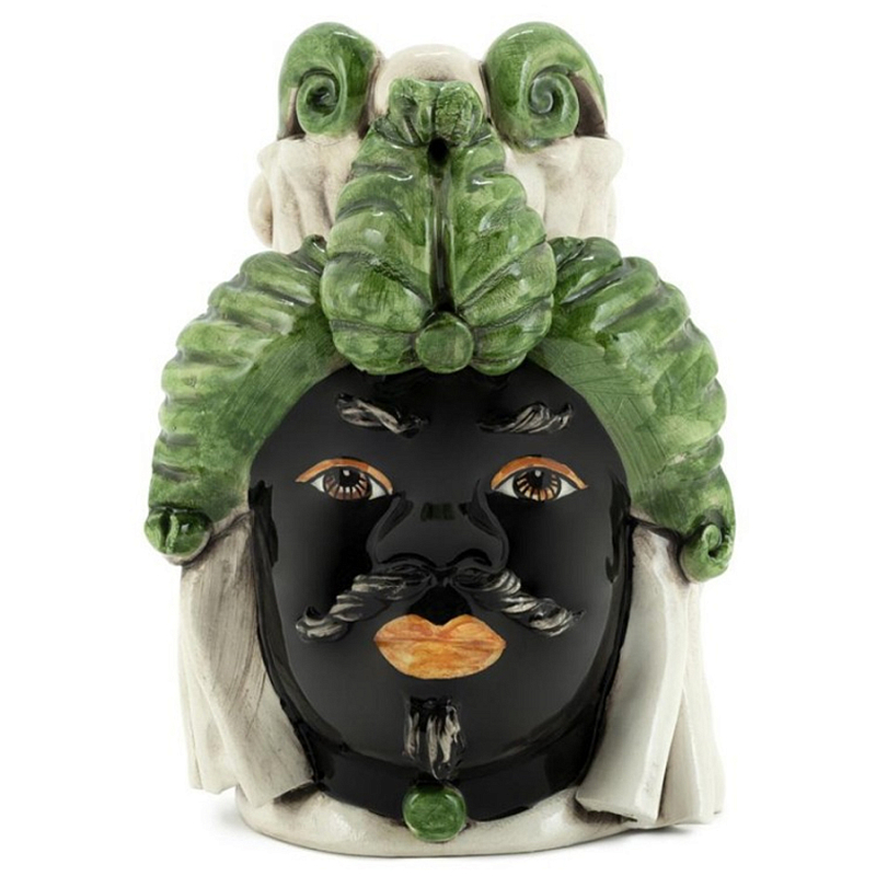 Ваза Vase Moro Man Small Dark Green Черный Зеленый Бежевый в Орле | Loft Concept 