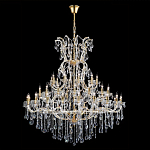 Люстра многоярусная с 53-мя лампочками и прозрачными хрустальными подвесками на основании золотого цвета Crystal lamps варинант исполнения - 2 | Loft Concept в Орле