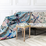 Трехместный диван на металлическом каркасе с цветочным принтом в стиле шинуазри Chinoiserie Birds on a Tree Sofa варинант исполнения - 4 | Loft Concept в Орле