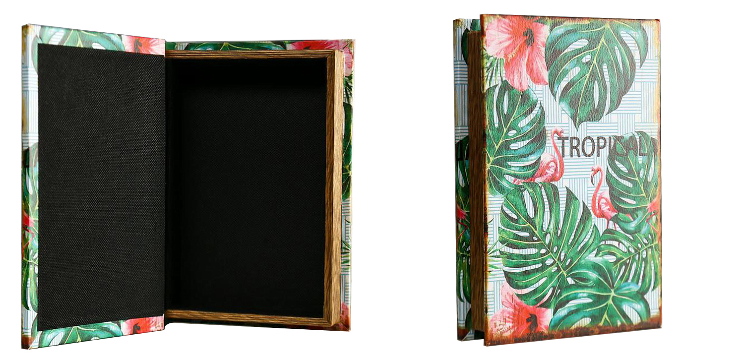 Шкатулка-книга Tropical Flamingos Mirror Book Box Шкатулка-книга Tropical Flamingos Mirror Book Box - Loft-Concept в Орле