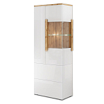 Шкаф-витрина с ящиками и 2-мя дверками с белым глянцевым фасадом Grace of Furniture варинант исполнения - 2 | Loft Concept в Орле