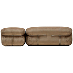 Дизайнерский угловой диван с велюровой светло-коричневой обивкой Fosse Sofa варинант исполнения - 4 | Loft Concept в Орле